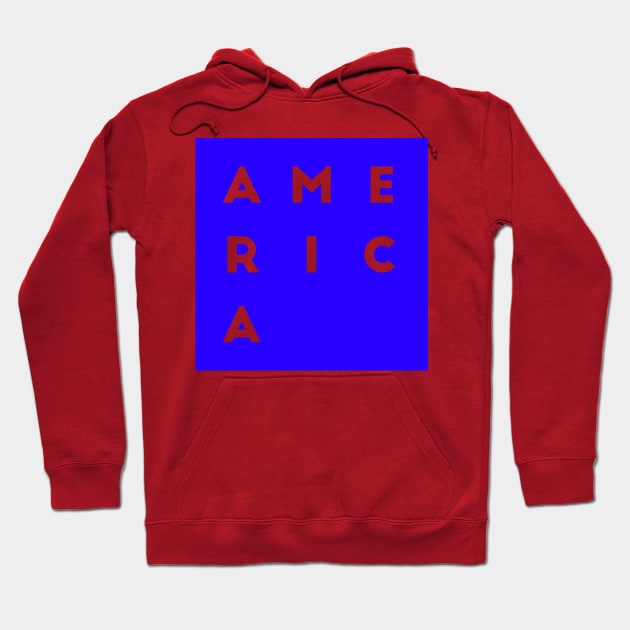 United States of America | American square letters | Blue Hoodie by Classical